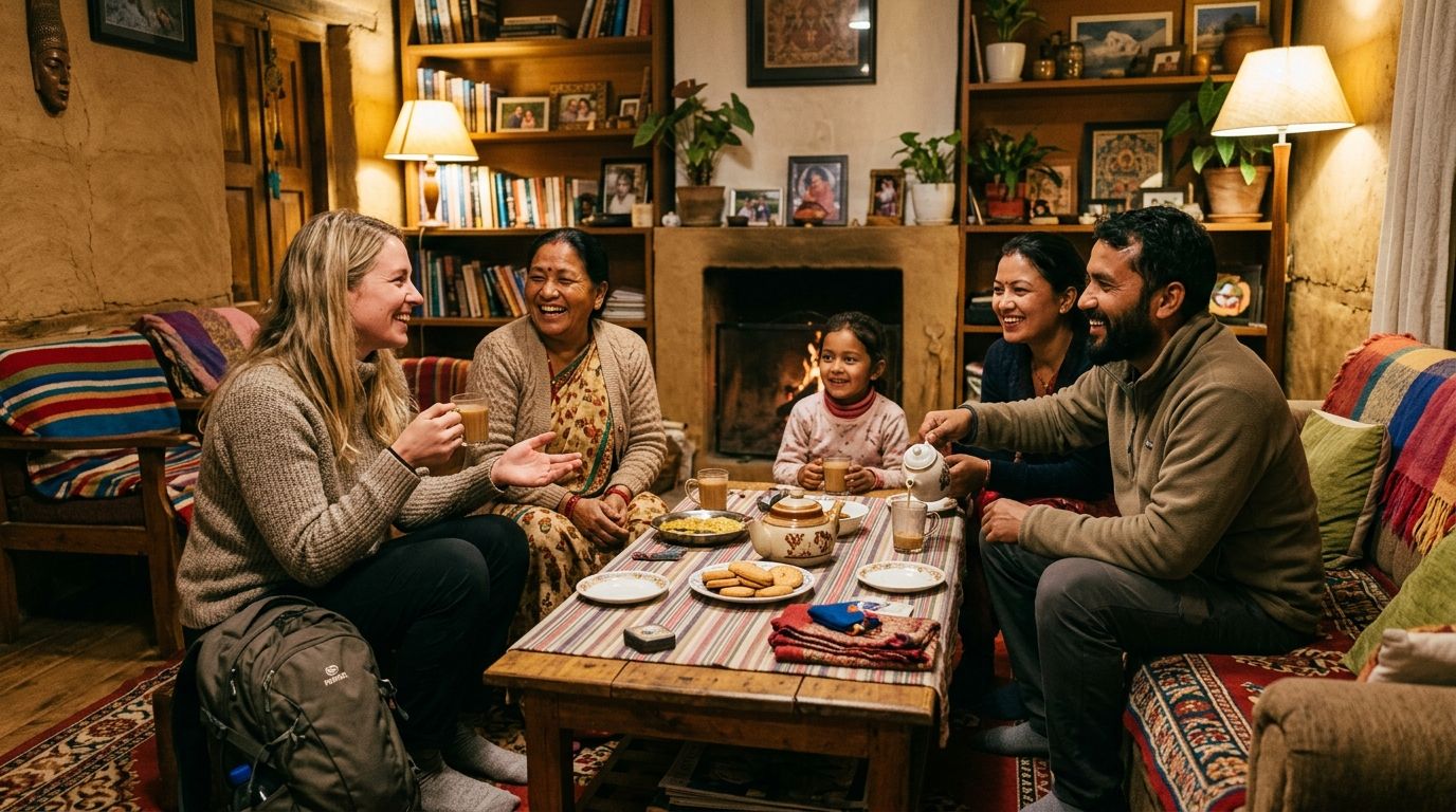 Couchsurfing : voyageur accueilli chez un habitant local