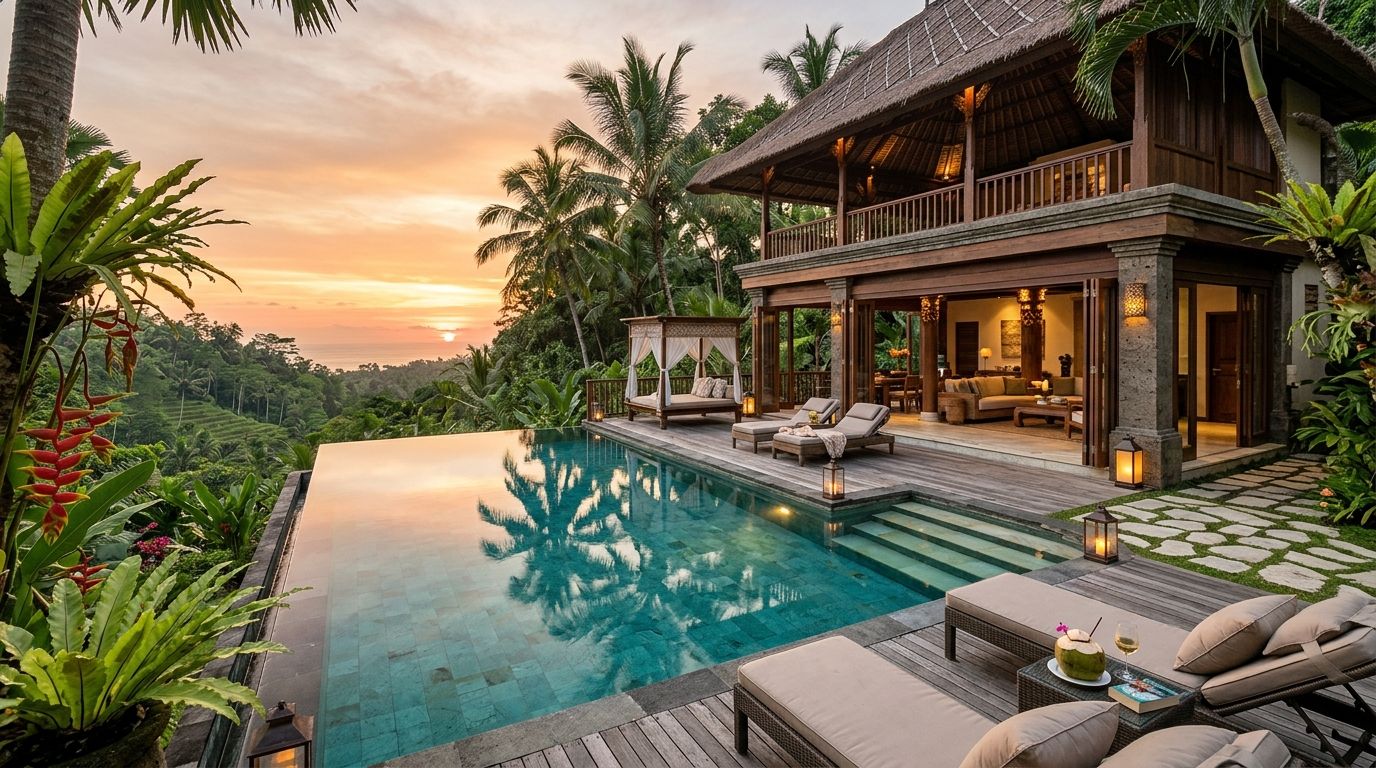 Villa de luxe avec piscine, collaboration hotel